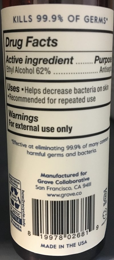 Principal Display Panel Part 1 (Gc Hand Sanitizer Gel Lavender 2oz (back 1of2))